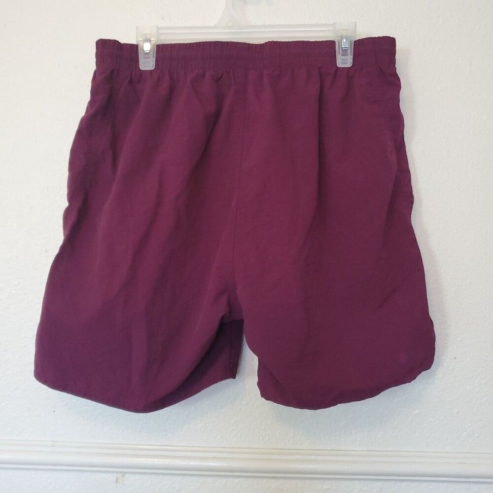 Arena Mens Swim Trunks Maroon Burgundy Blue Logo Elastic Waist Pockets Size M - Picture 10 of 15
